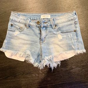 Cut off denim shorts